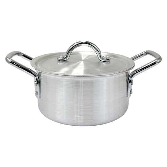 Aluminum pot with Lid - 2.9Qt, 2.7L 3mm thick W:8" H3.75" (MOQ=ea)