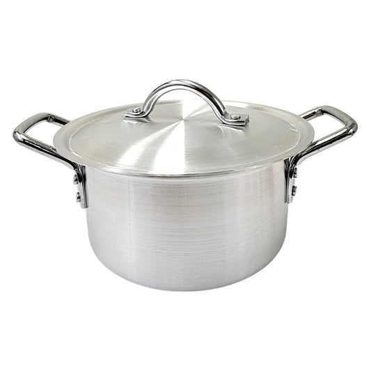 Aluminum pot wit lid4.0 QT 3.8L  3mm thick W: 8.75" H4"   (MOQ=ea)