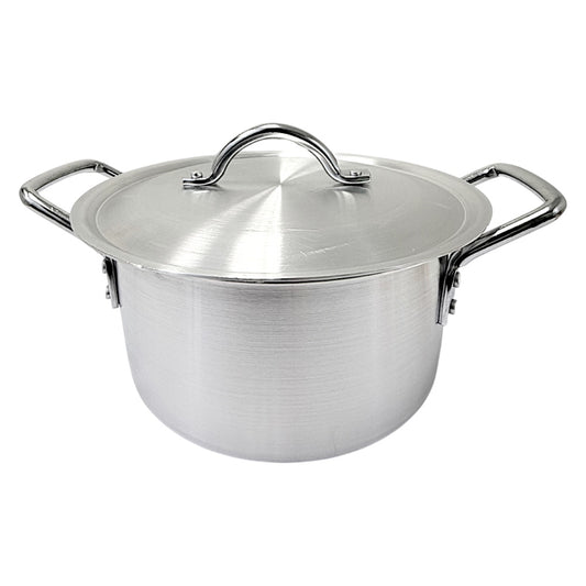 Aluminum pot with lid-7QT, 6.7L 3mm thick W: 10.5" H4.5"  (MOQ=ea)