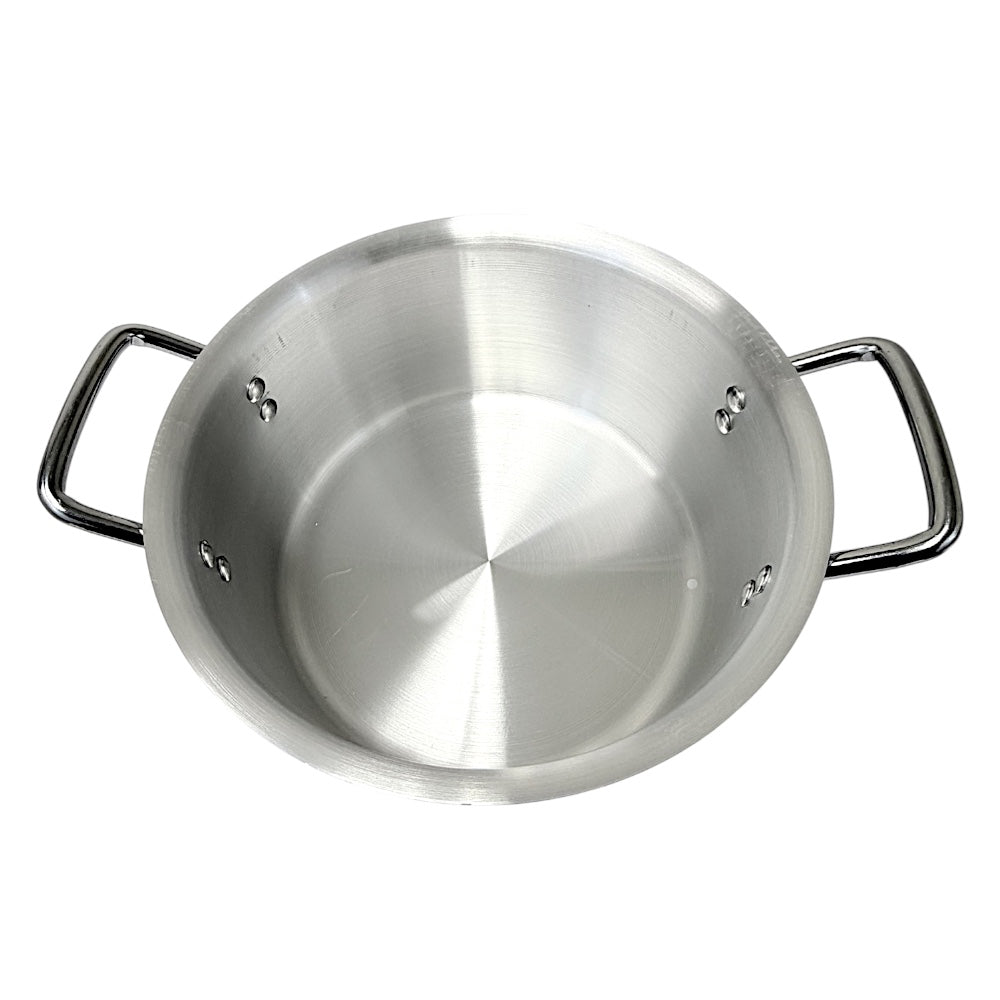 Aluminum pot with Lid - 11.7Qt, 11L 3mm thick W: 12" H6"  (MOQ=ea)