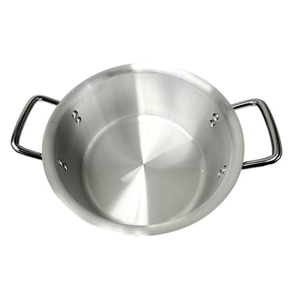 Aluminum pot with Lid - 11.7Qt, 11L 3mm thick W: 12" H6"  (MOQ=ea)