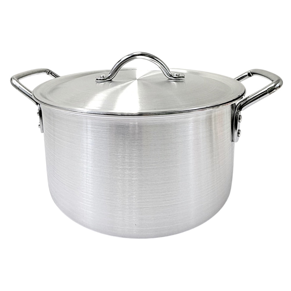 Aluminum pot with Lid - 11.7Qt, 11L 3mm thick W: 12" H6"  (MOQ=ea)