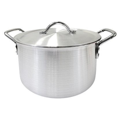 Aluminum pot with Lid - 11.7Qt, 11L 3mm thick W: 12" H6"  (MOQ=ea)
