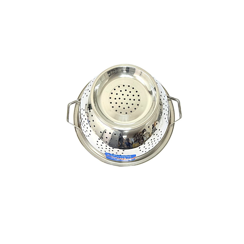 Colander steel with built in stand #4  12.5"  () (MOQ=10pc)