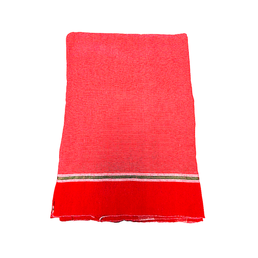 Red Gamcha Cotton 56x24  inches, Each