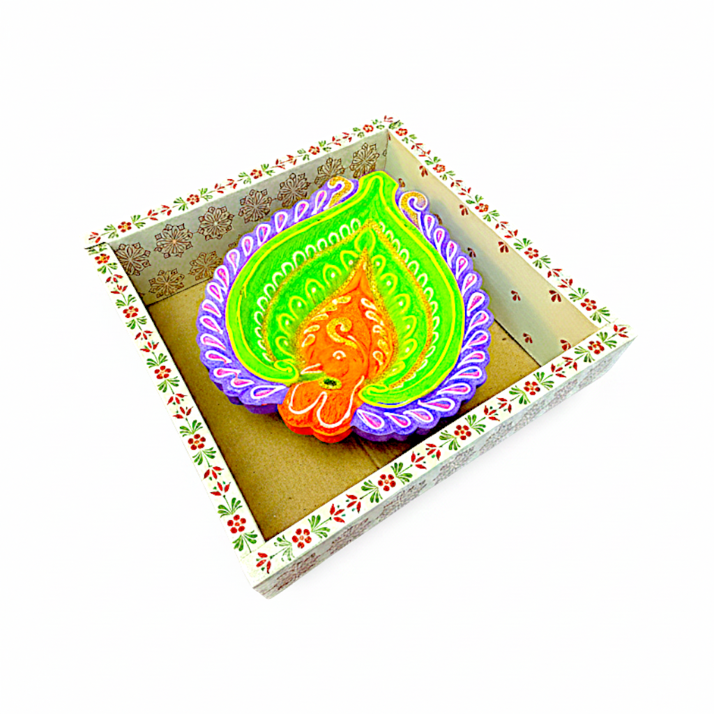 1 pc Happy Diwali Akhand Diya, colorful  assorted designs (MOQ=ea)