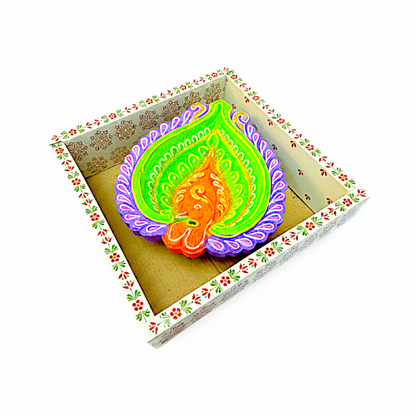 1 pc Happy Diwali Akhand Diya, colorful  assorted designs (MOQ=ea)