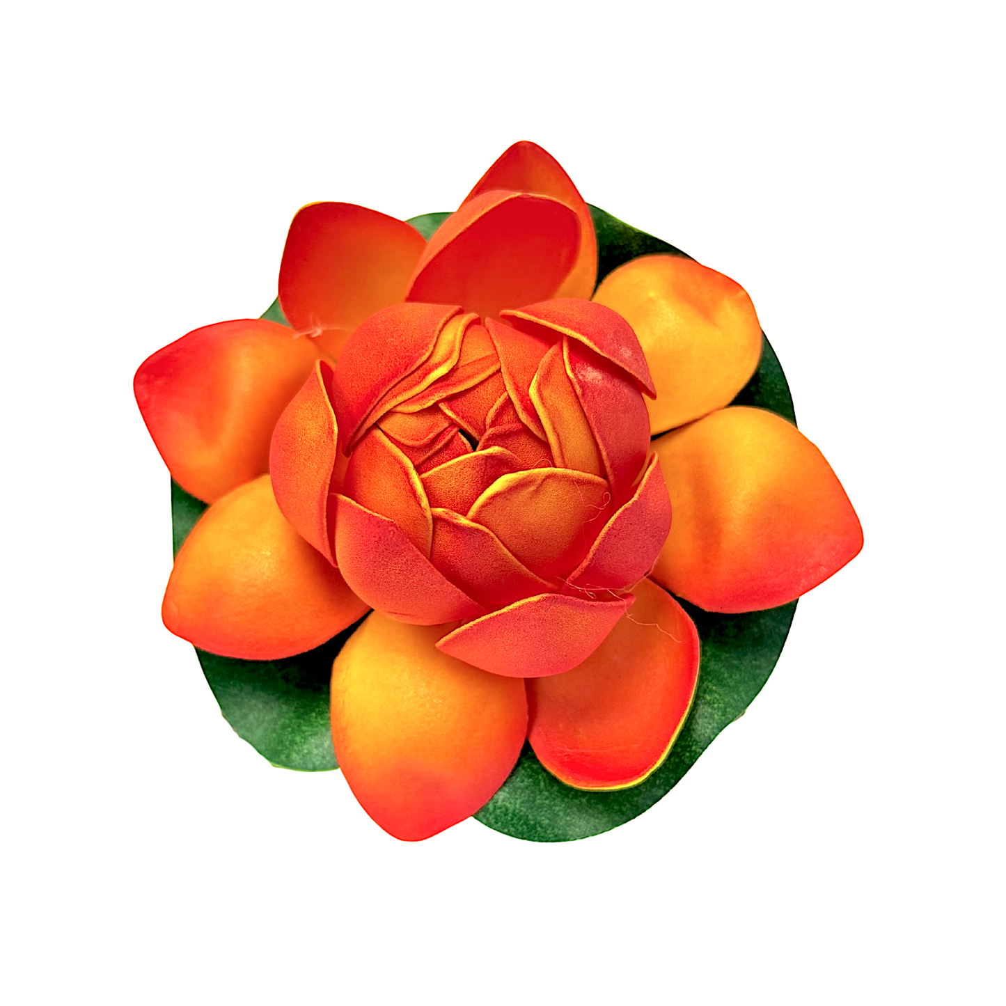Lotus flower on lilly pad 4" red, pink orange, yellow, white purple (MOQ=6dz)