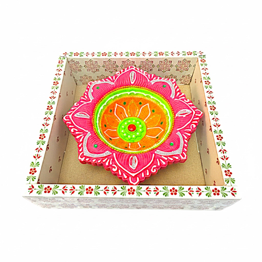 1 pc Happy Diwali Akhand Diya, colorful  assorted designs (MOQ=ea)