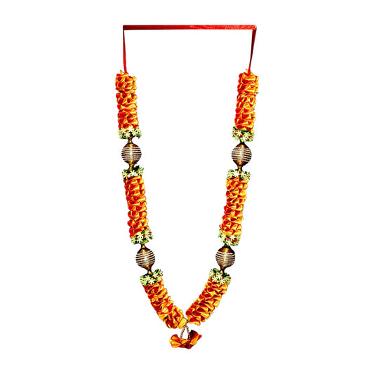 Garland 24 inch with large disco stops and thick satin ruffles  (assorted colors) (MOQ=dz)