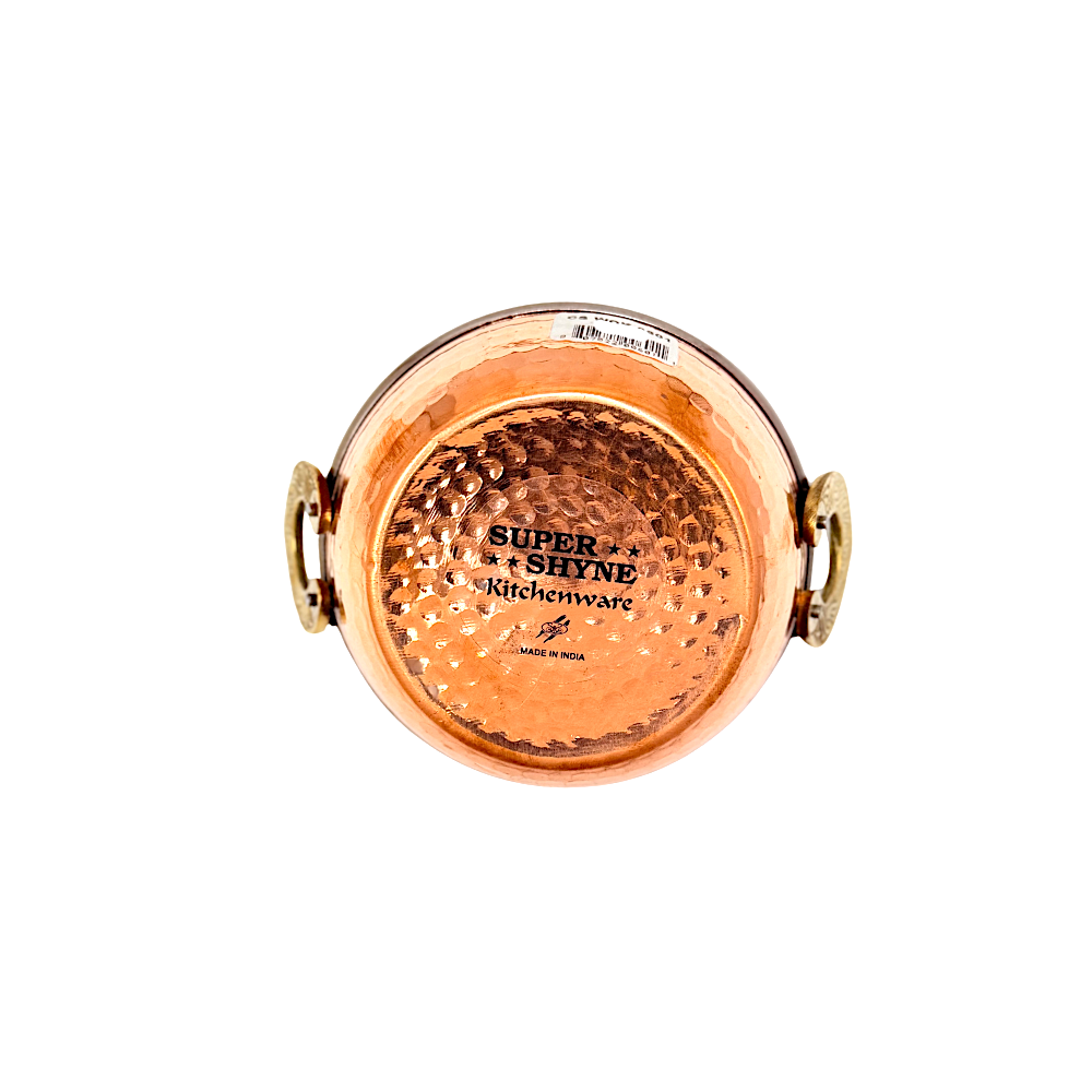 Copperexterior/ steel interior serving Karahi #4 (wok), 6.75" (MOQ=ea)