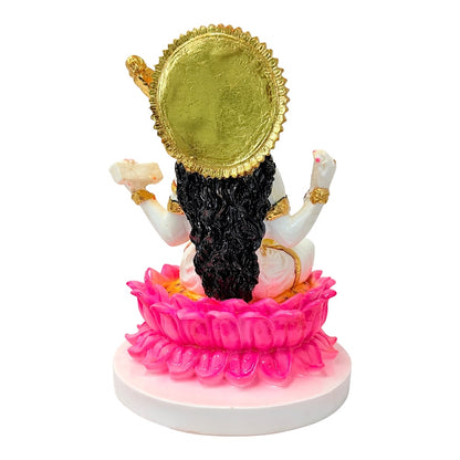 Saraswati, white and gold, marble dust 15" (MOQ=ea)