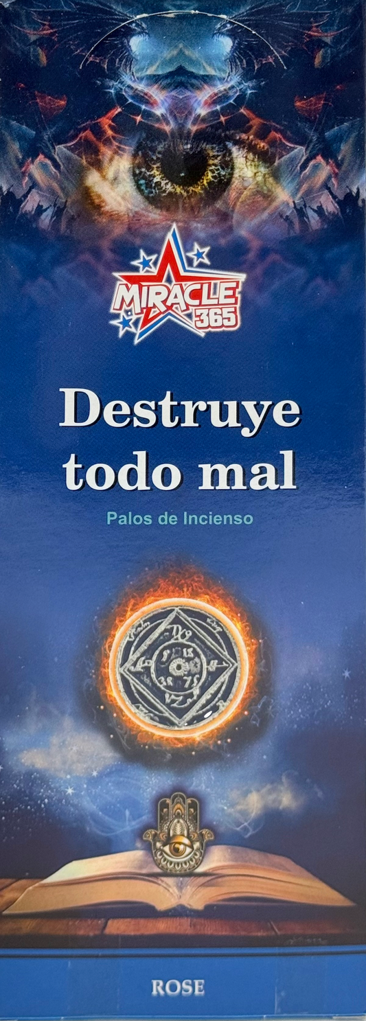 Miracle 365 Destroy All Evil (6 tubes of 20 incense sticks each) Rose (MOQ=10pc)