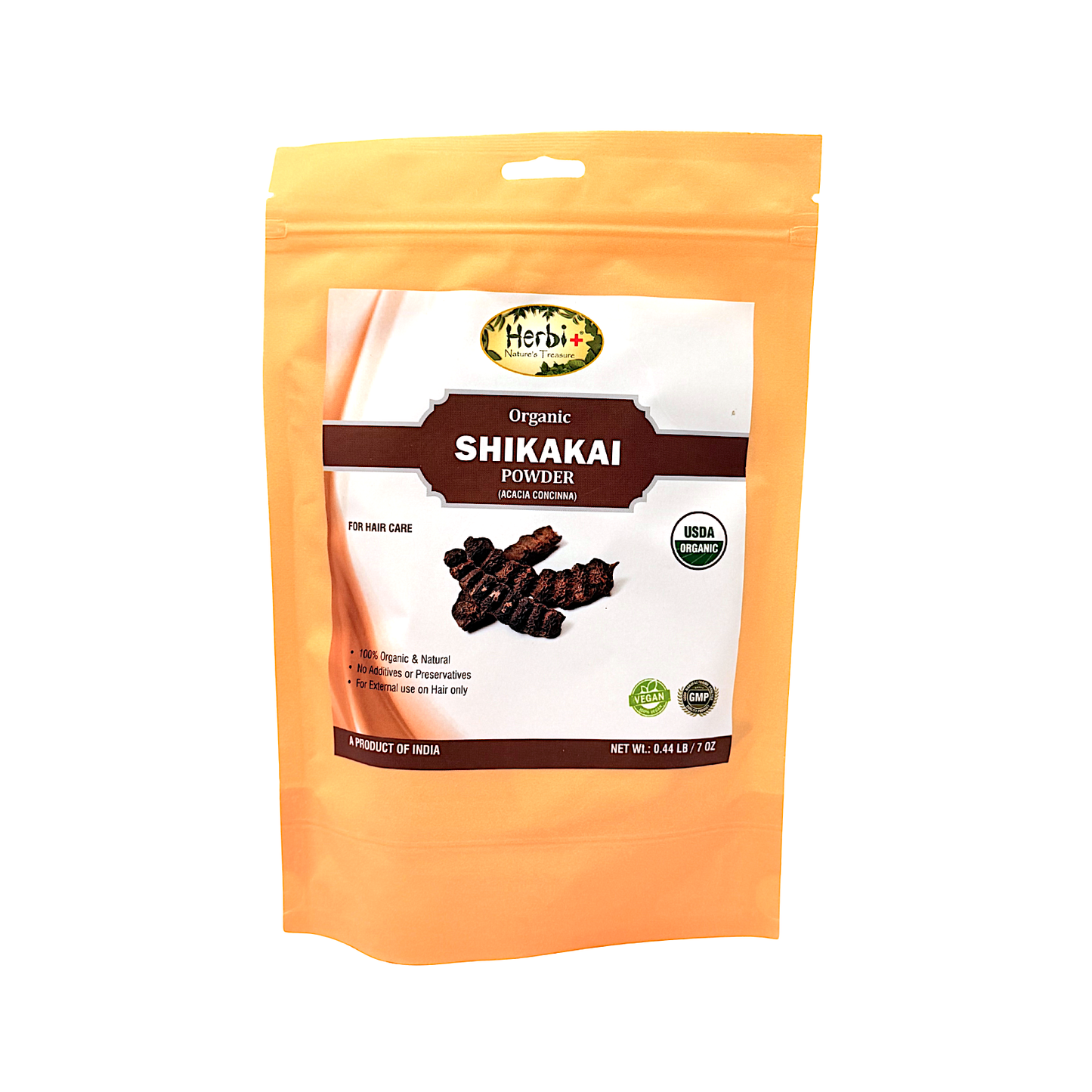 Organic Herbi Plus Shikakai Powder For Hair 200g 7oz (MOQ=dz)