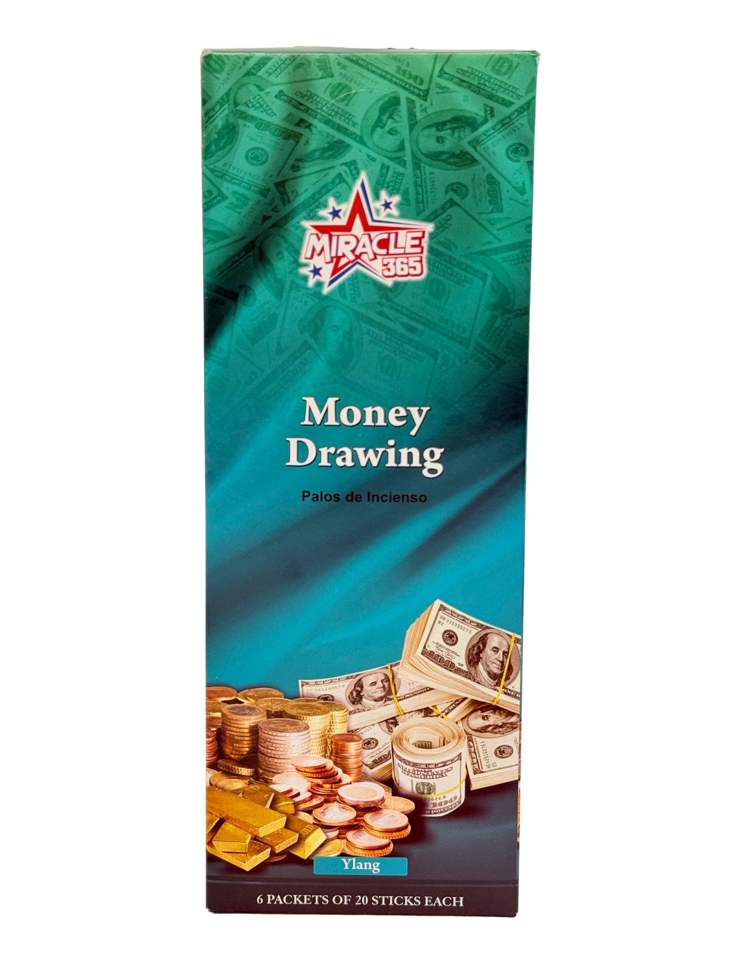 Money Drawing Incense (6 tubes of 20 sticks each) Fragrance: Ylang (MOQ=10pc)