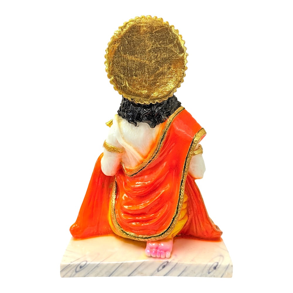 Hanuman, colored and gold, marble dust 12" (MOQ=ea)