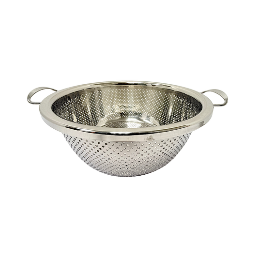Colander steel, flat bottom, 26cm/10.5 inches (MOQ=10pc)