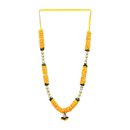 Garland 21 inch with pearls and satin ruffles  (assorted colors) (MOQ=dz)