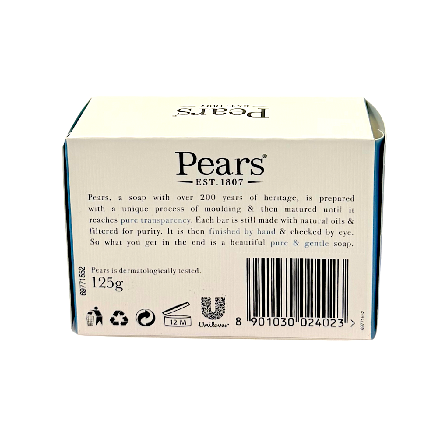 Pears Blue soap with mint extract 4.4oz 125g (MOQ=4dz)