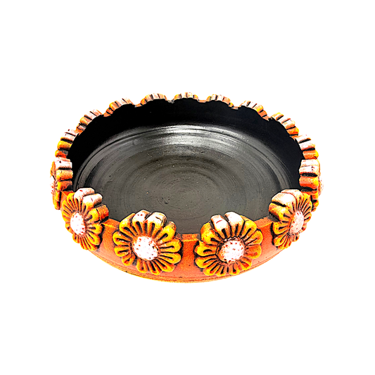 Clay Urli with flower patterns, 14" (MOQ=ea)