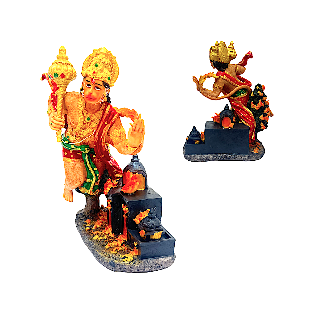 Flying Lord Hanuman 11" burning Lanka   8365 (MOQ=ea)