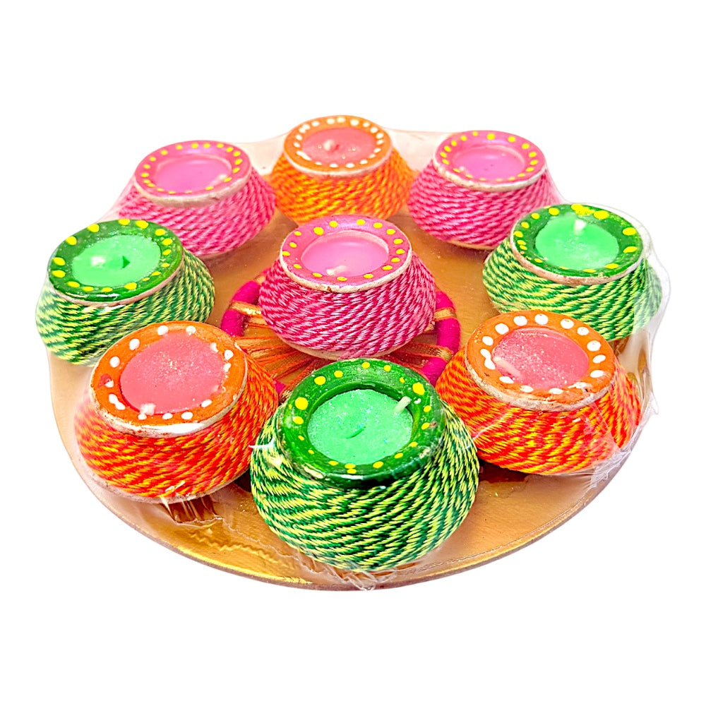 Diya fancy set of 9 with wax x 24 sets