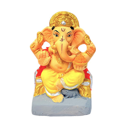 Eco-Friendly Clay Ganesha, color and gold 6" (MOQ=18 pcs)