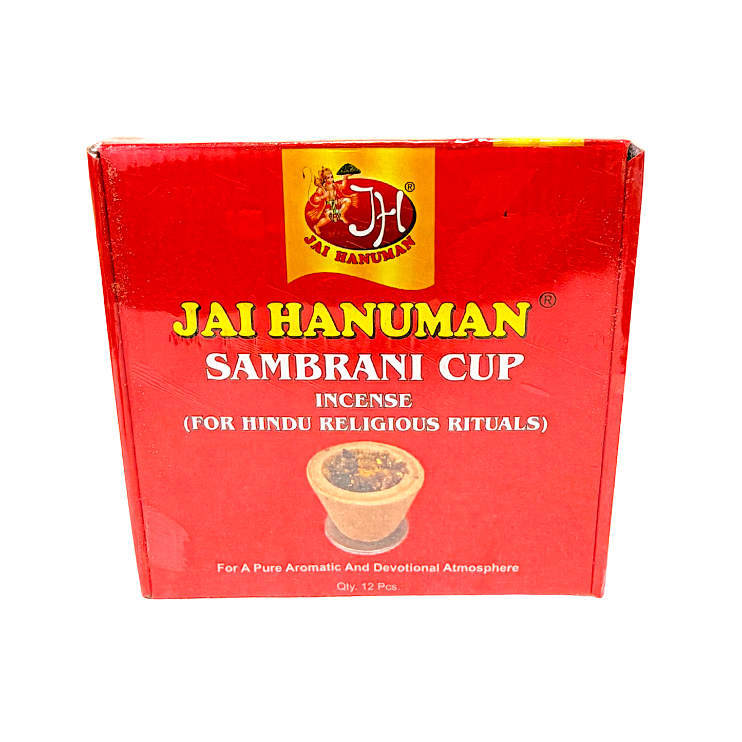 Jai Hanuman Puja incense Sambrani cups, 12pc  (MOQ=dz)