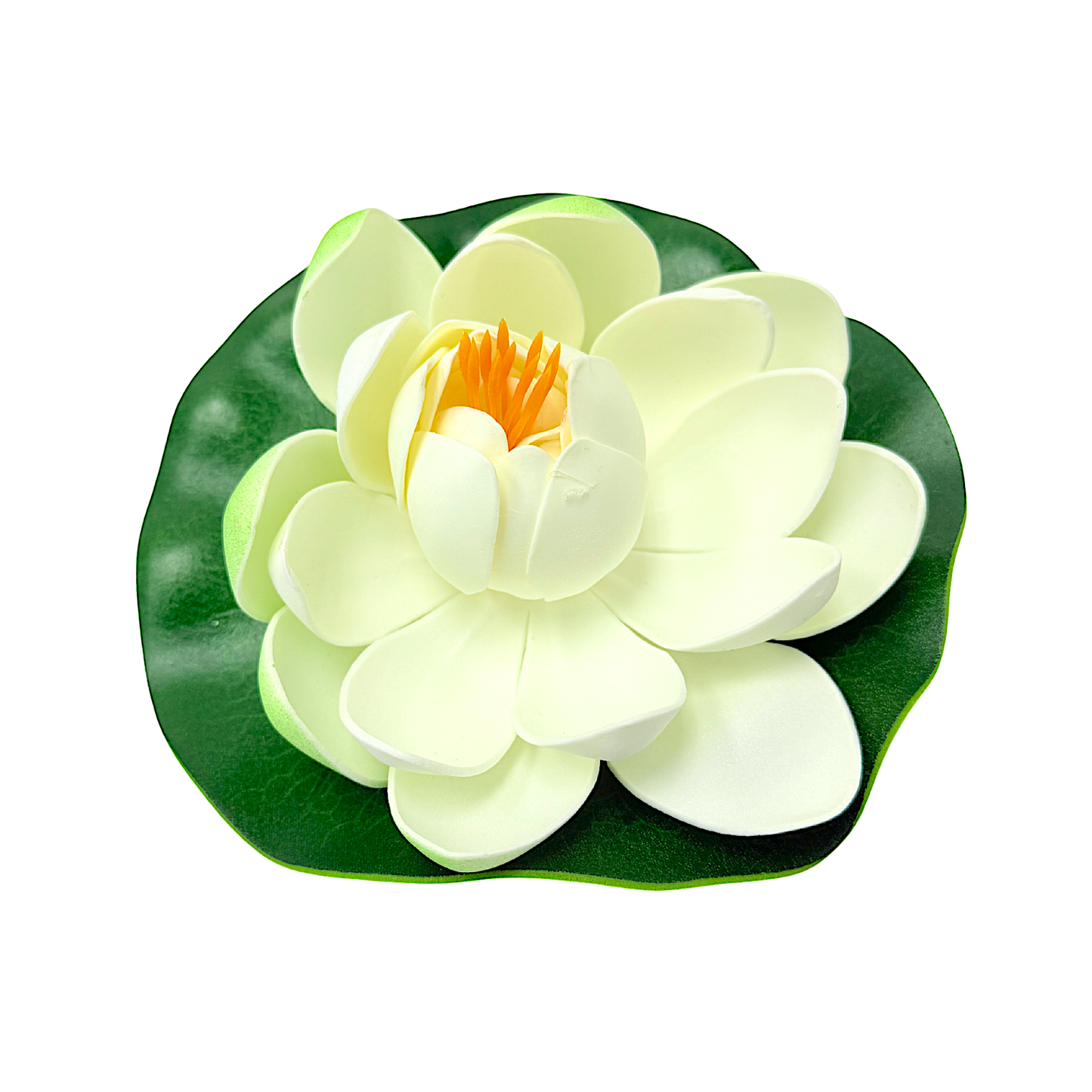 Plastic Lotus flower on lily pad 7 inches-assorted colors (MOQ=2dz)