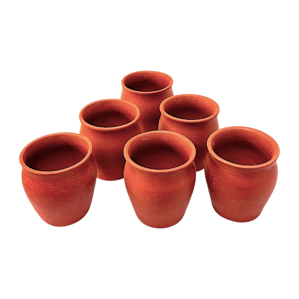 Clay Kulladh (glass) curve top - set of 6, 4 oz (MOQ=ea)