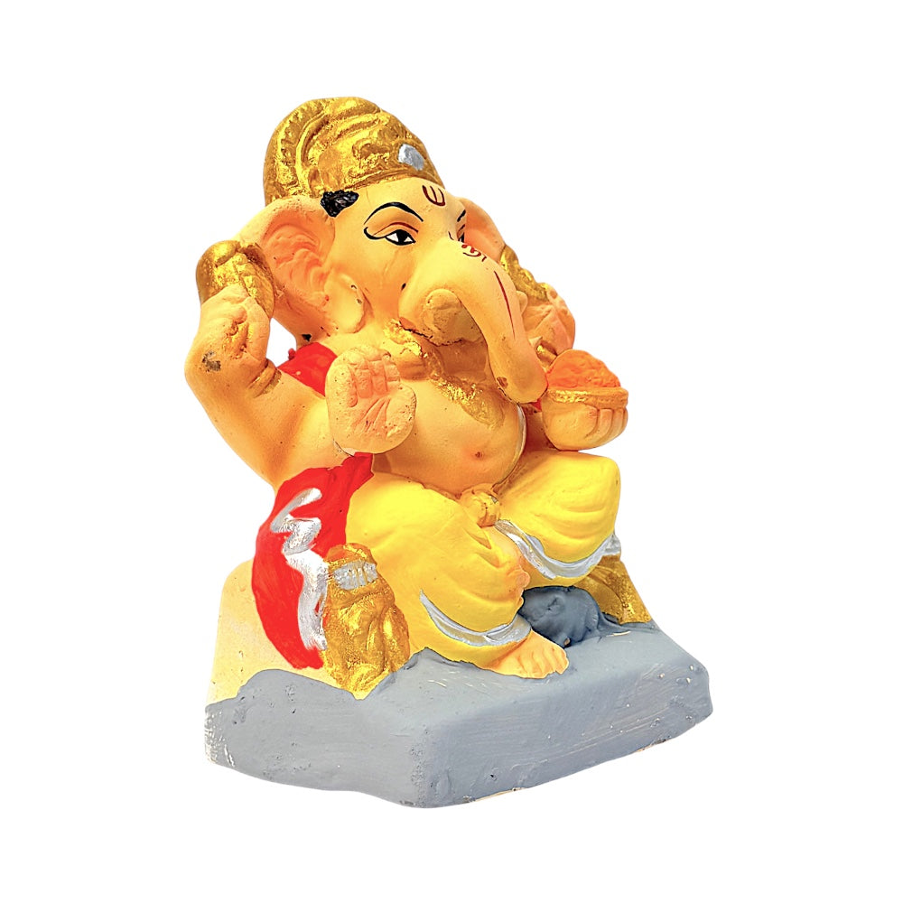 Eco-Friendly Clay Ganesha, color and gold 6" (MOQ=18 pcs)