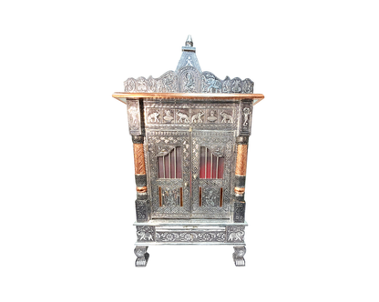 Mandir 18"wide  x 15 inch deep  oxidized 80752231815 (MOQ=ea)