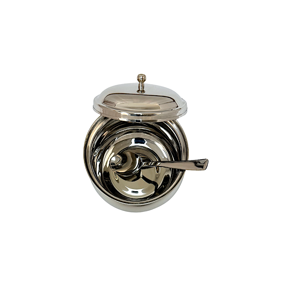Ghee Pot super shyne with steel top and spoon (MOQ=ea)