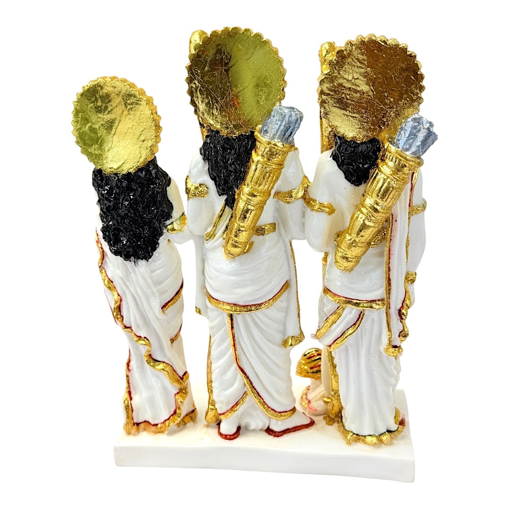 Ram Darbar, white and gold, marble dust 12" (MOQ=ea)