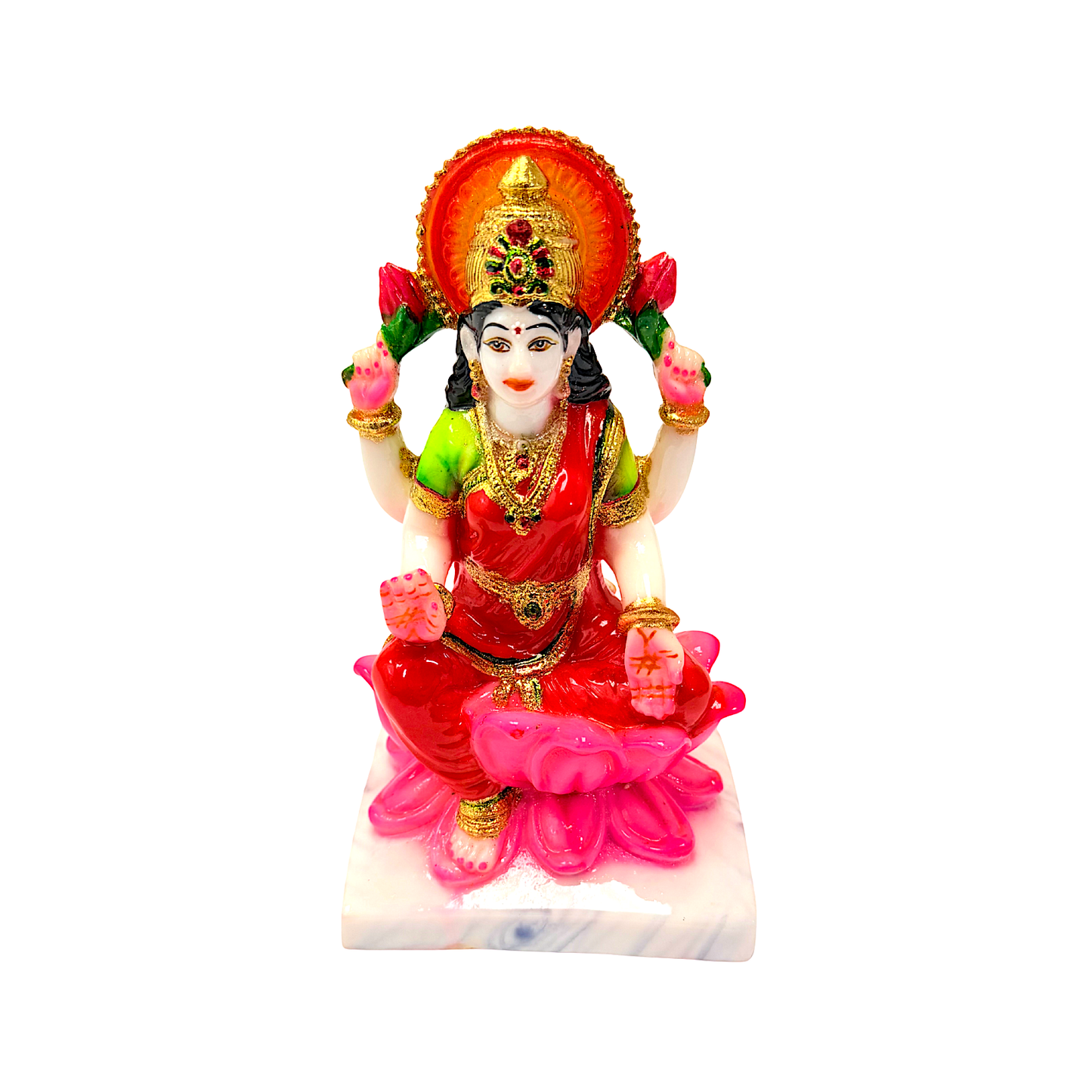 Goddess Laxmi  , colorful marble dust,  7 inches (MOQ=ea)