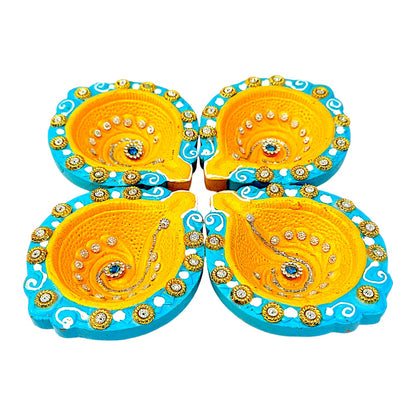 4 pc  Deco Diya Shk PKT (J) with jewels (MOQ=36 pc)