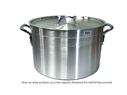 Aluminum  Pot with Lid- 44Qt, 42L 3mm thick (MOQ=ea)
