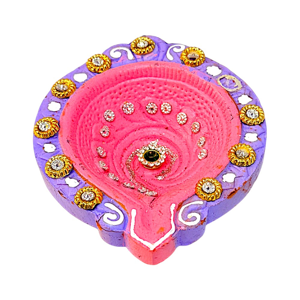 4 pc  Deco Diya Shk PKT (J) with jewels (MOQ=36 pc)