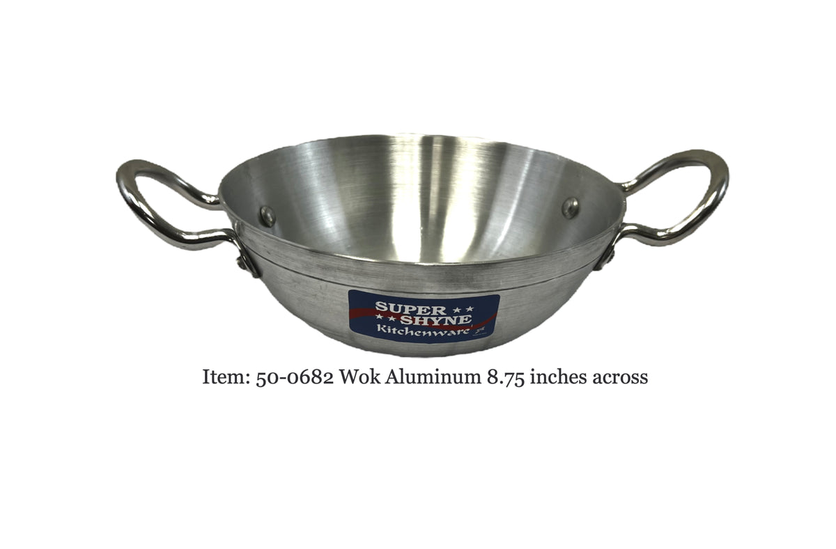 aluminum kadai (wok) #3 8.75" Across no lid. (MOQ=ea)