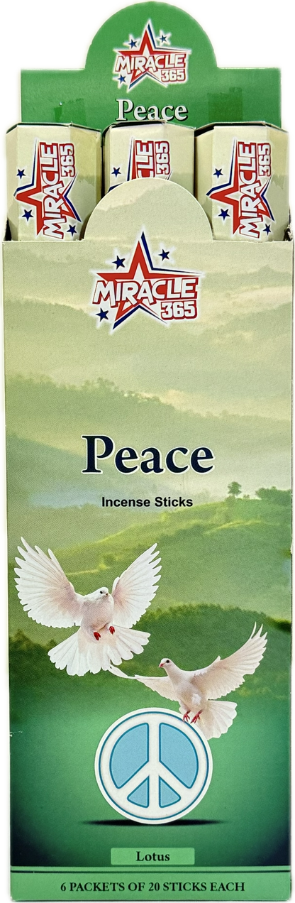 Peace incense sticks (6 tubes of 20 sticks each) (MOQ=10pc)