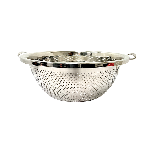 Colander steel, flat bottom, 38cm/15.5 inches (MOQ=10pc)