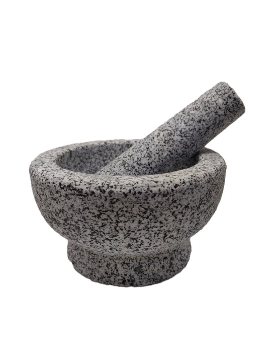 Granite pestle mortar (mortero de granita):apx6"wide and 3.5 " tall (MOQ=ea)