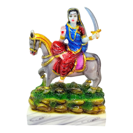 Mother Kateri on Horse, marble dust 7" (MOQ=ea)