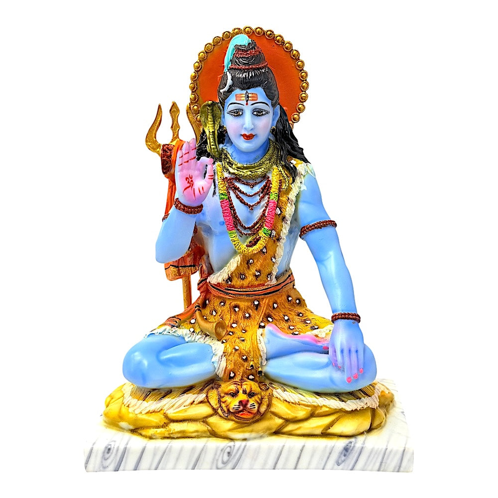Lord Shiva Colorful blue, marble dust 10" (MOQ=ea)