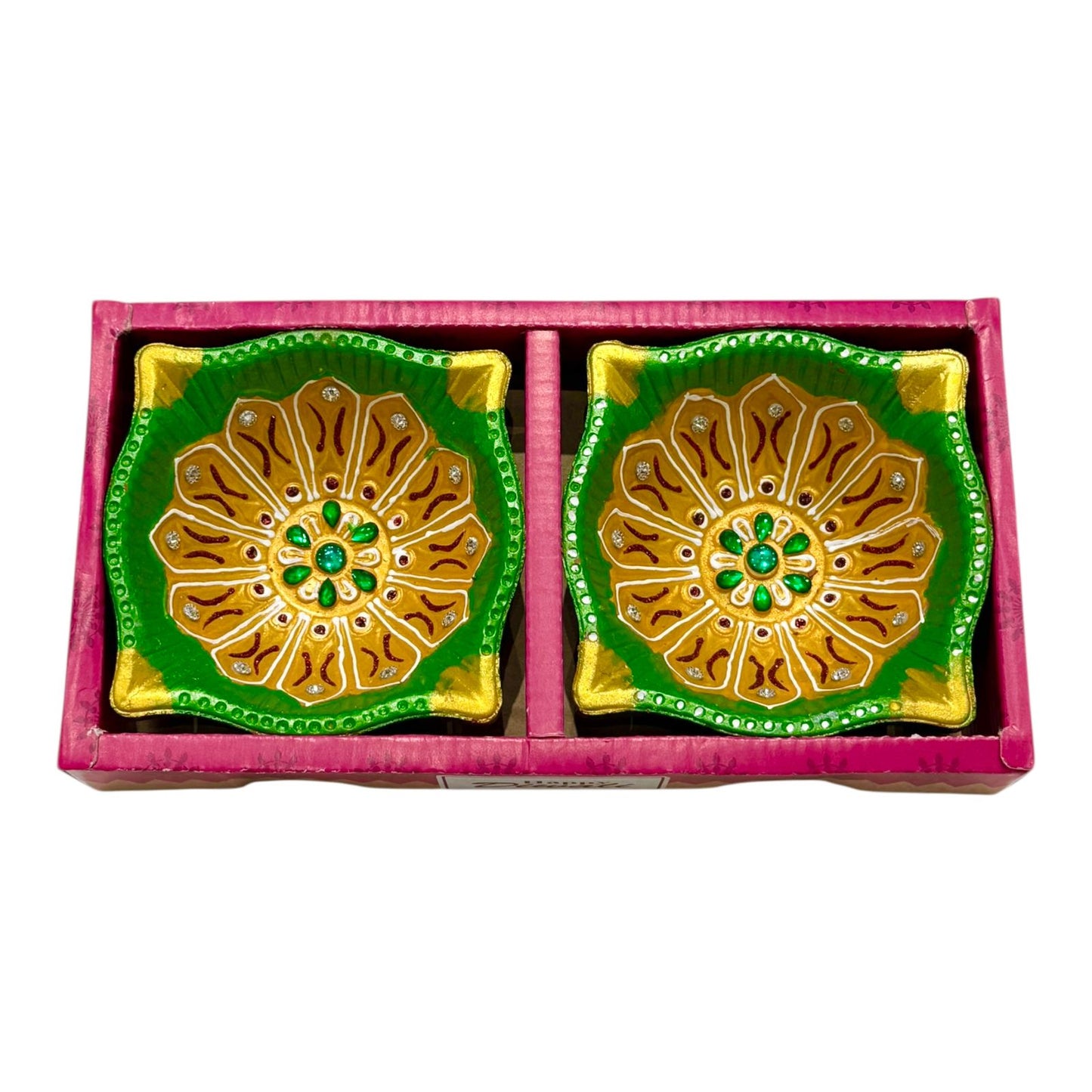 2 Pack Charmukhi (4 side) diya 4.5" Color (2x24) (48-7124) (MOQ=2dz)