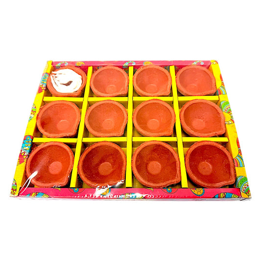 12 small plain Diya w wick (MOQ=2dz)