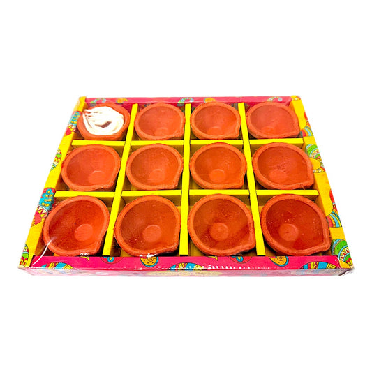 12 small plain Diya w wick (MOQ=2dz)