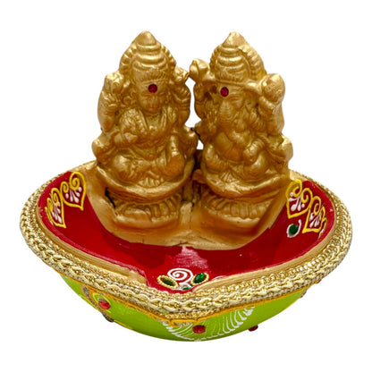 Clay Bowl Laxmi Ganesh Diya (48-7181)