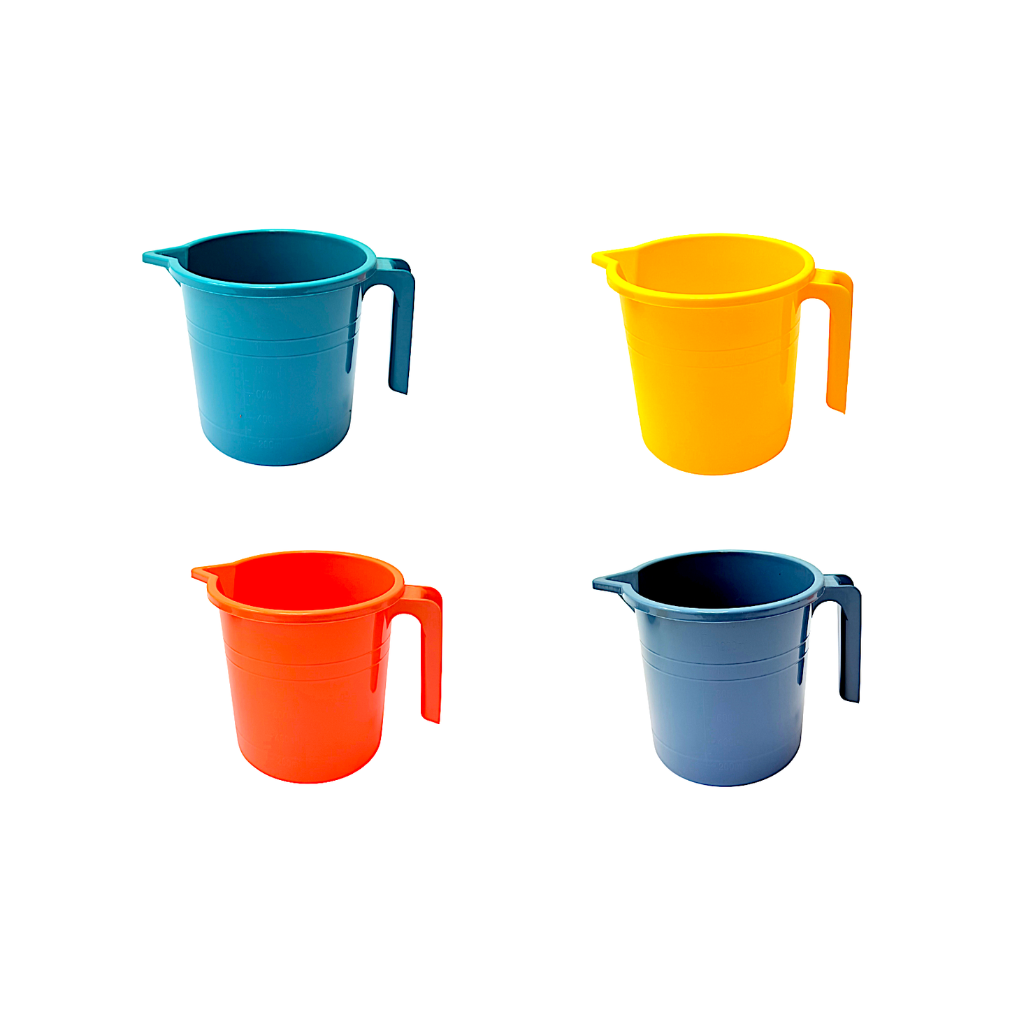 Large Plastic Water Mug with Handle, 1.4L (Assorted Colors) (Pack of 4)