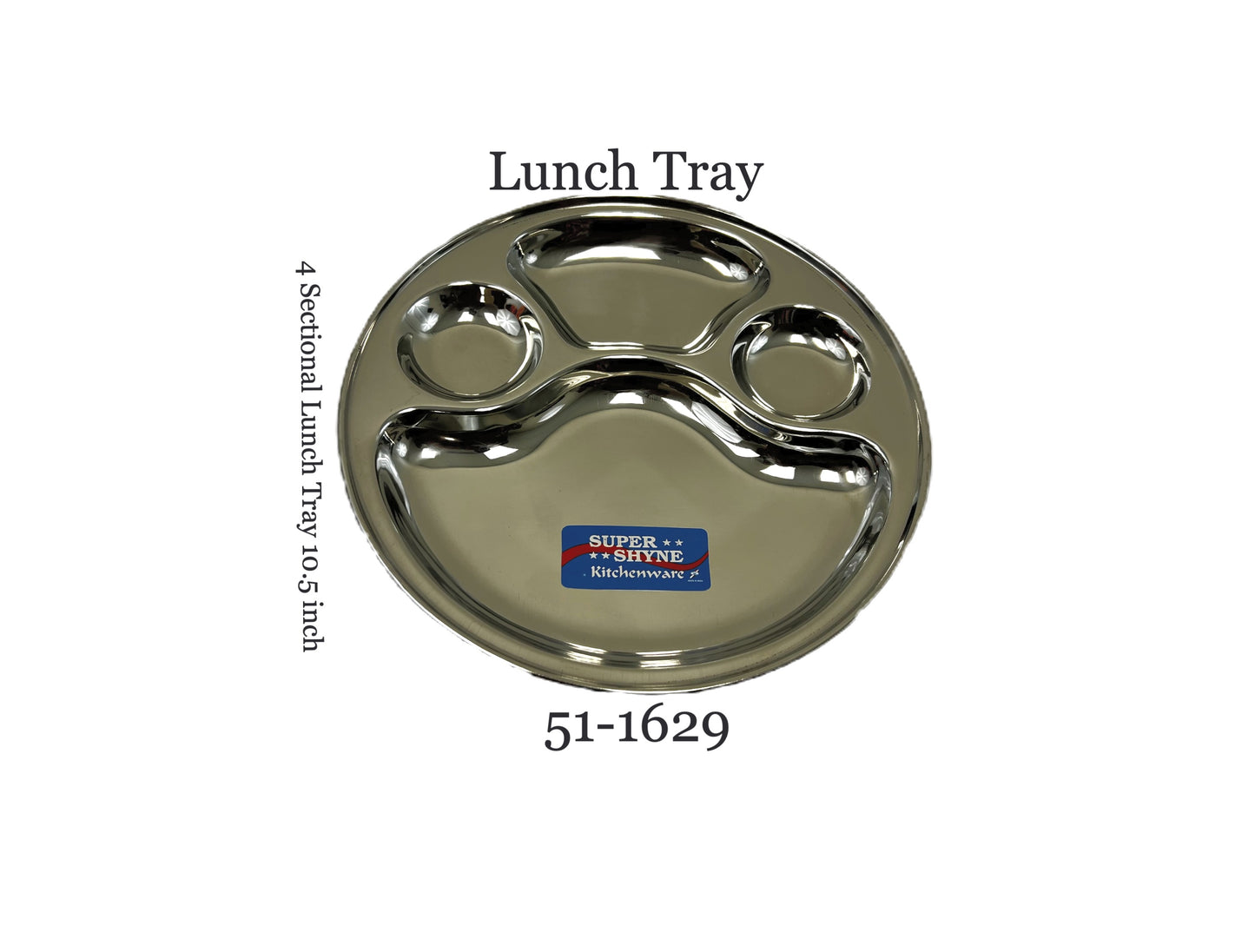 Lunch Tray round 4 sectional 10"  (MOQ=ea)